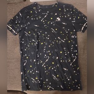 ABERCROMBIE  boys kids size 13/14 t shirt graffiti paint splash black shirt